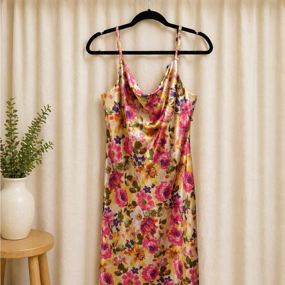Inspired Hearts Multicolor Floral Midi Dress